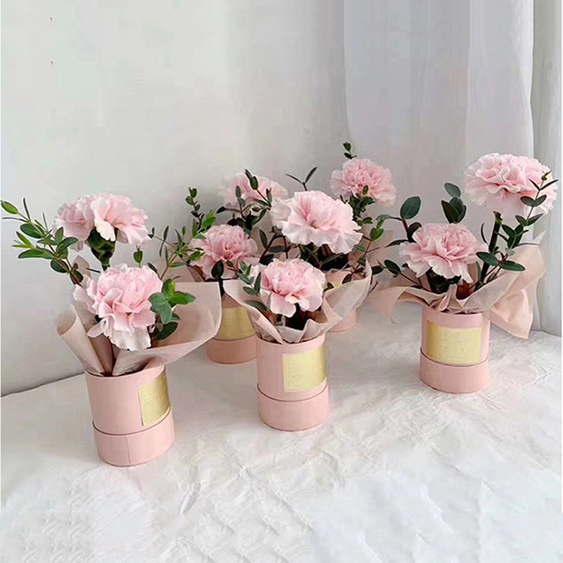 Florist Supply Buckets - Yuvarlak Çiçek Kağıt Kutusu Kapaklı Çiçekçi