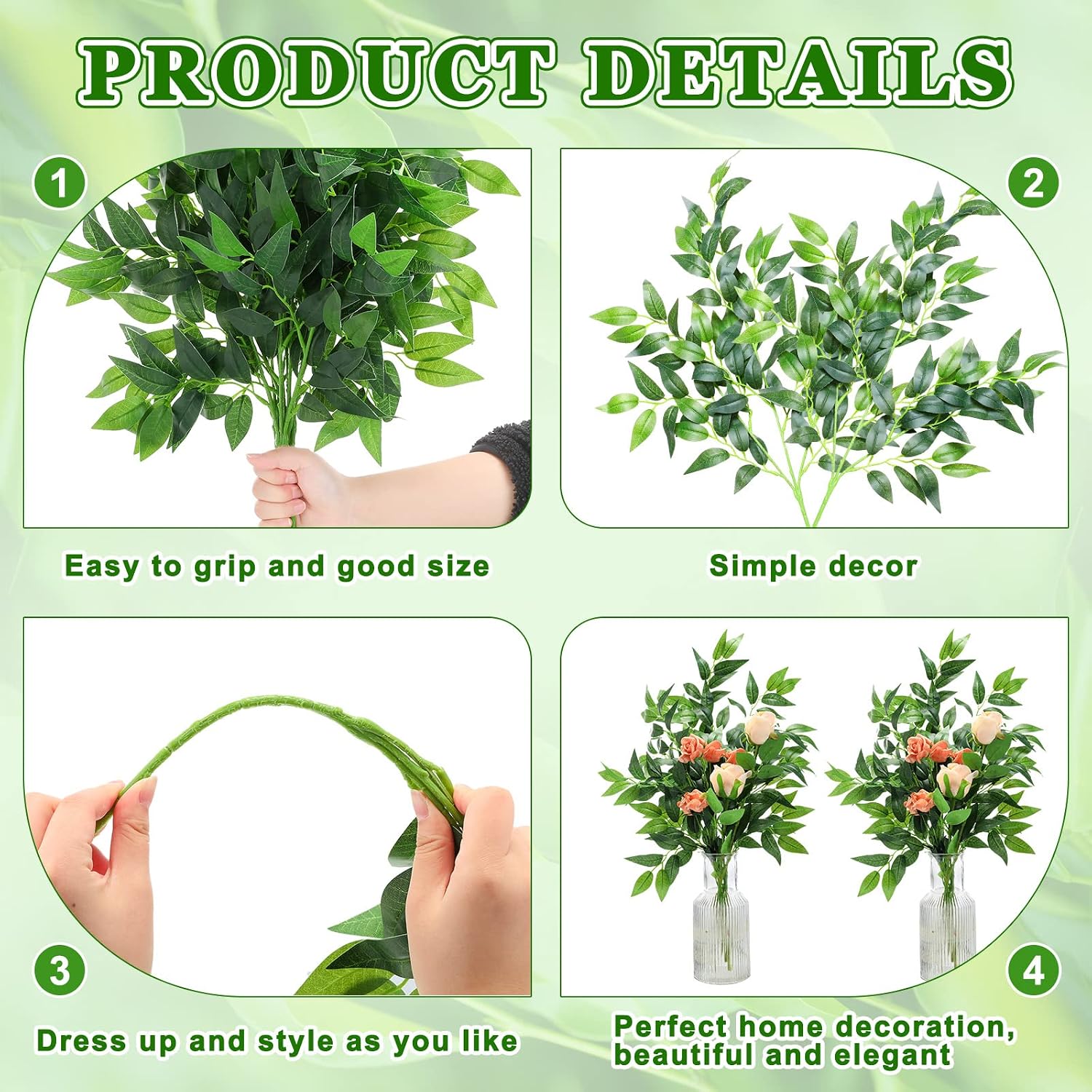 100 Adet Yapay İtalyan Ruscus  - Ruscus Stem Faux incelemesi ve fiyatı